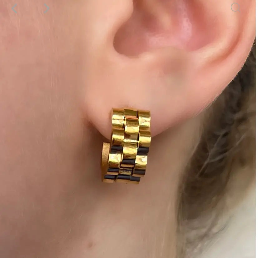 Sofia Gold Watchband Earrings