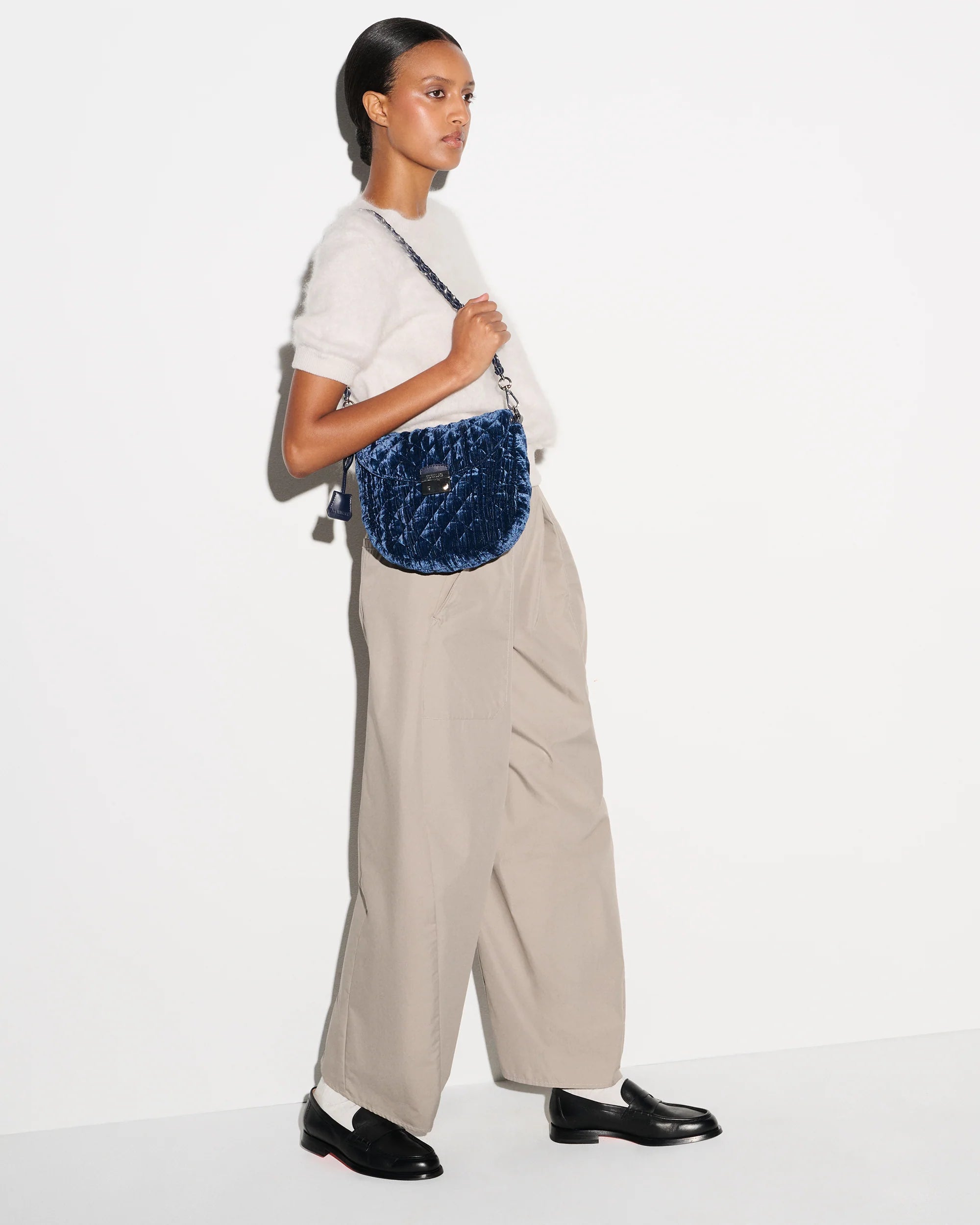 MZ Wallace' Midnight Velvet Crosby Lock Saddle - Emma's Shoes