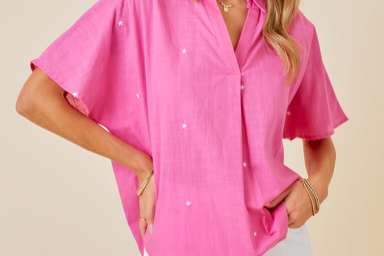 pink star blouse