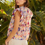 'Caballero' Petri Stamped Floral Top