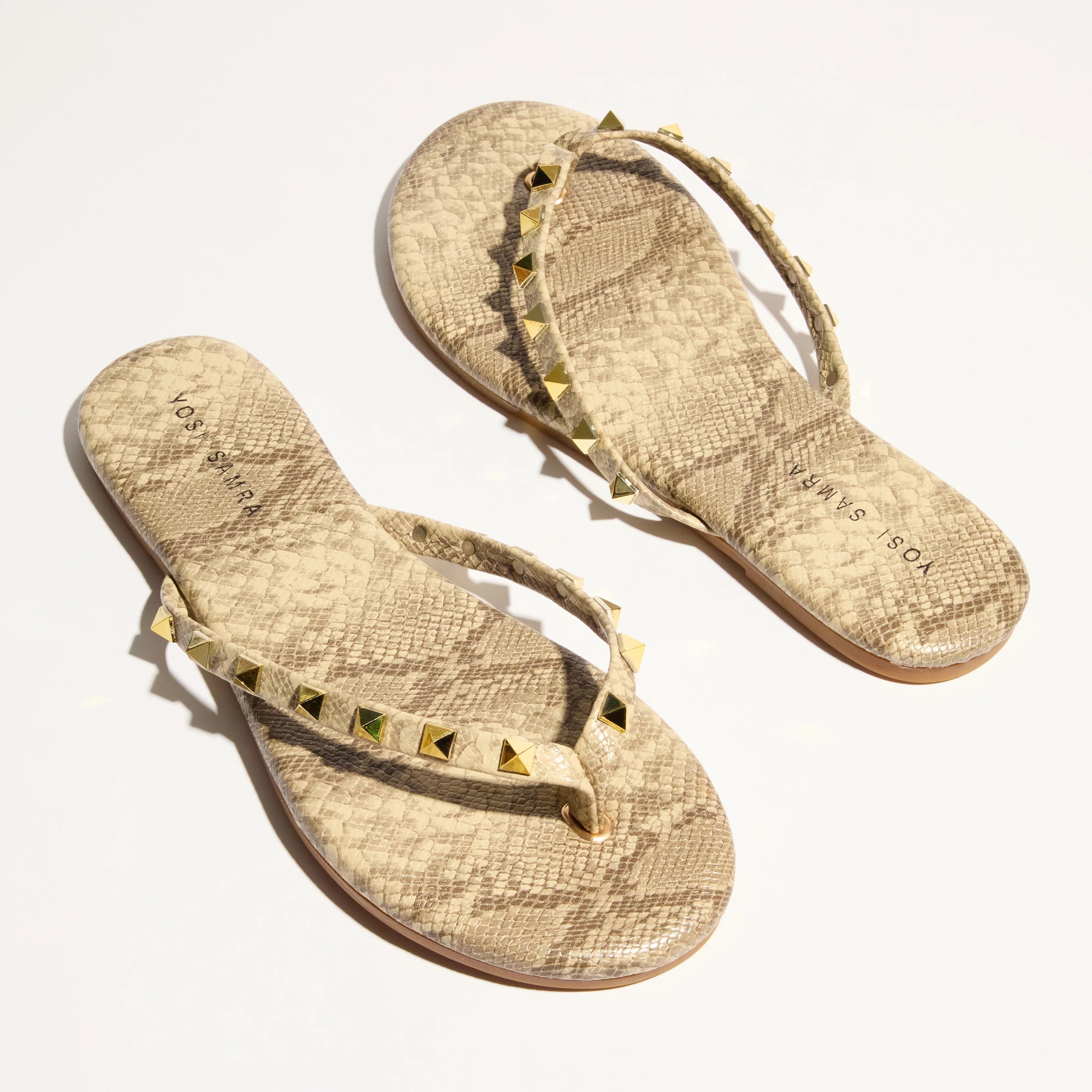 Yosi Samra Metallic Gold Logo Belt Strap Samara Foldable Ballet Flat in Rose Gold Leather main image 4