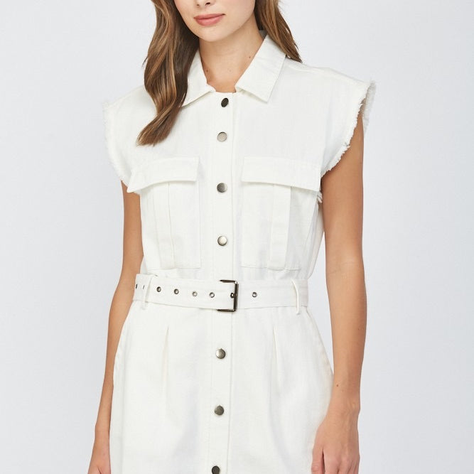 White Denim Dress - Emma's Shoes & Accessories White Denim Dress - Emma's Shoes & Accessories
