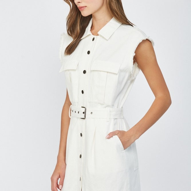 White Denim Dress - Emma's Shoes & Accessories White Denim Dress - Emma's Shoes & Accessories