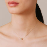 Diamond and Sappphire Evil eye necklace