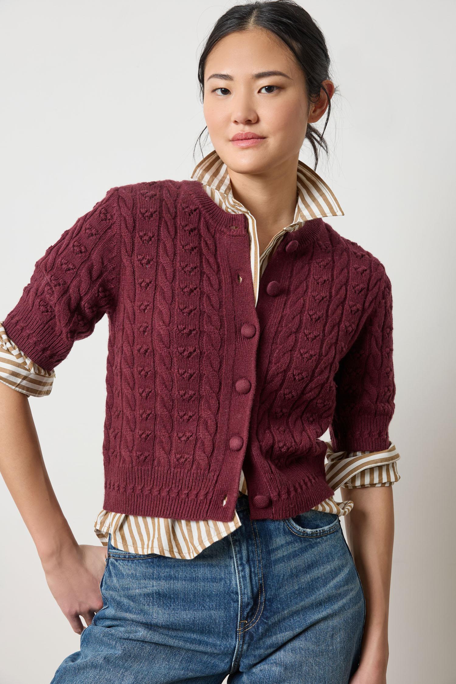Lilla P' Short Sleeve Cardigan Sweater - Emma's Shoes