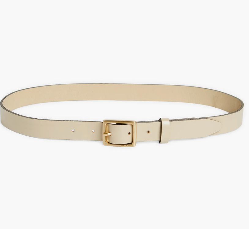 Italian leather lends dapper versatility to a timeless belt secured with a logo engraved buckle.