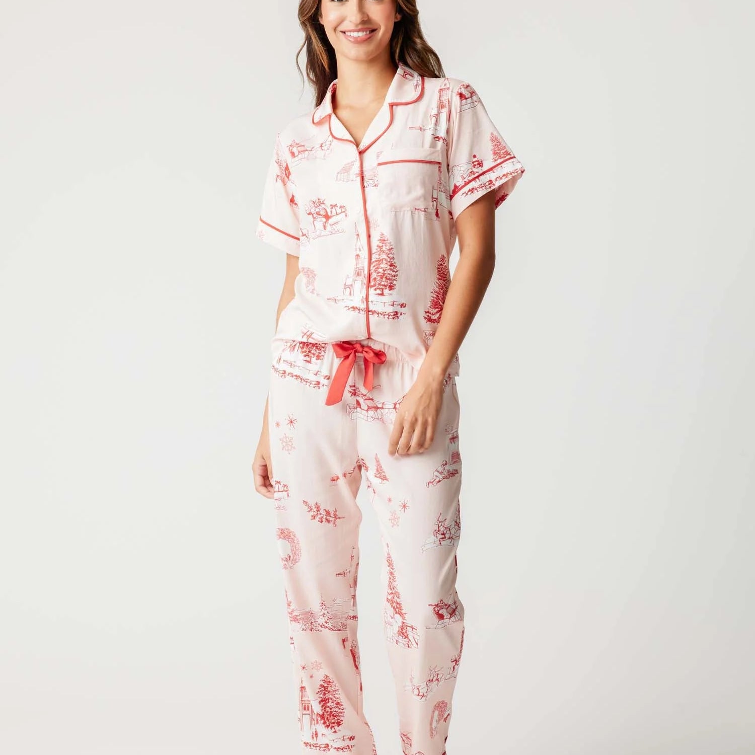 'Katie Kime' Holiday Toile Pajama Set