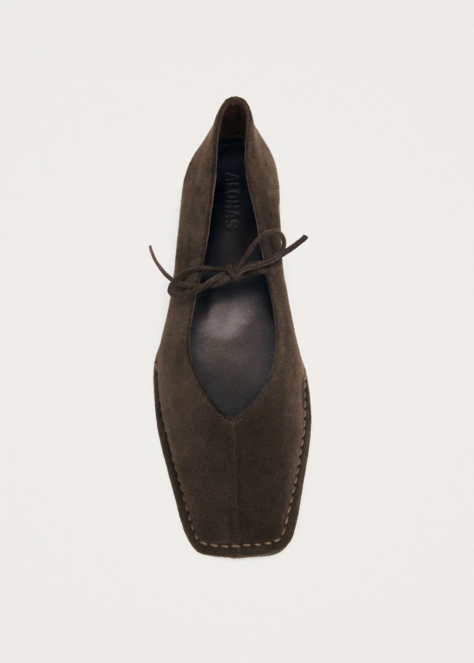 'Alohas' SWAY SUEDE COFFEE BROWN LEATHER BALLET FLATS