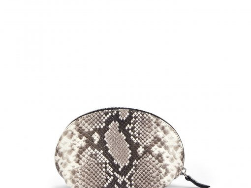 'AGL' Snakeskin-Print Clutch Bag in Fog
