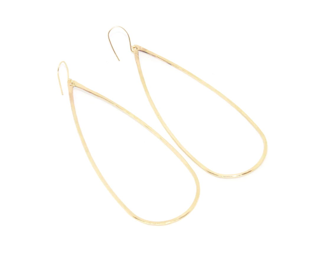 Gold Skinny Teardrop Earrings - Emma's Shoes & Accessories